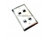 Placa Tapa 4 Jack RJ45 Cat6 crimpado, en Acero Inoxidable Grado Alimenticio